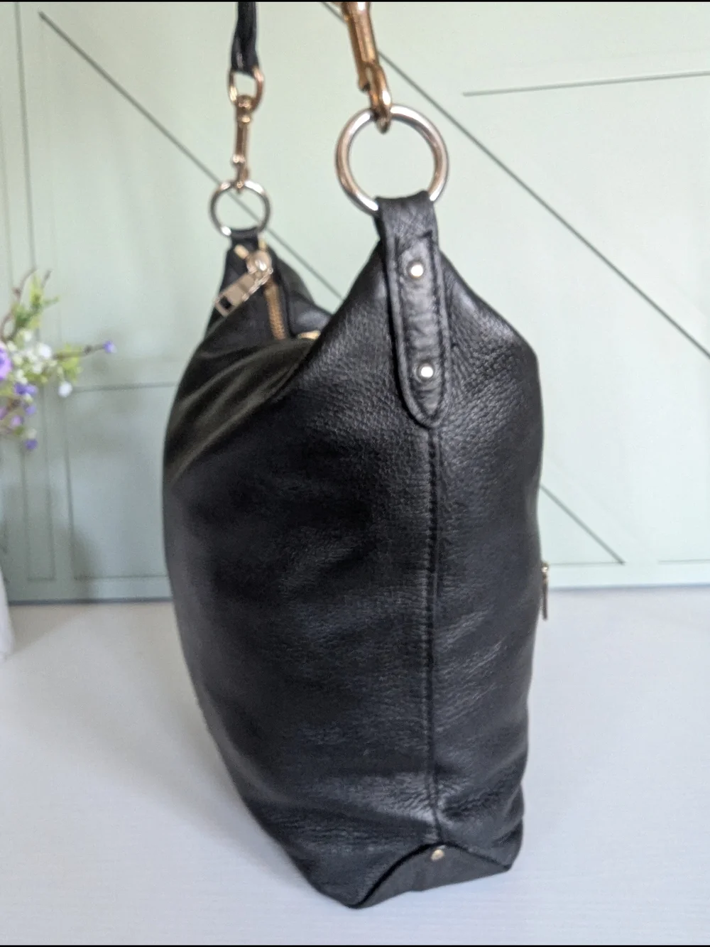 Coach Black Leather Hobo Bag